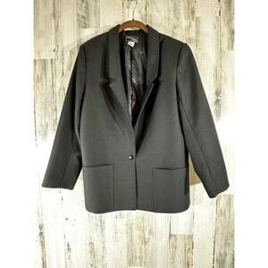 Haberdashery Womens Black Blazer Size 8 Vintage Made USA Vintage READ